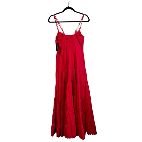 NWT Charo Fuchsia Pink Sleeveless Bustier Flounce Melia Maxi Dress Womens Small - Picture 4 of 9